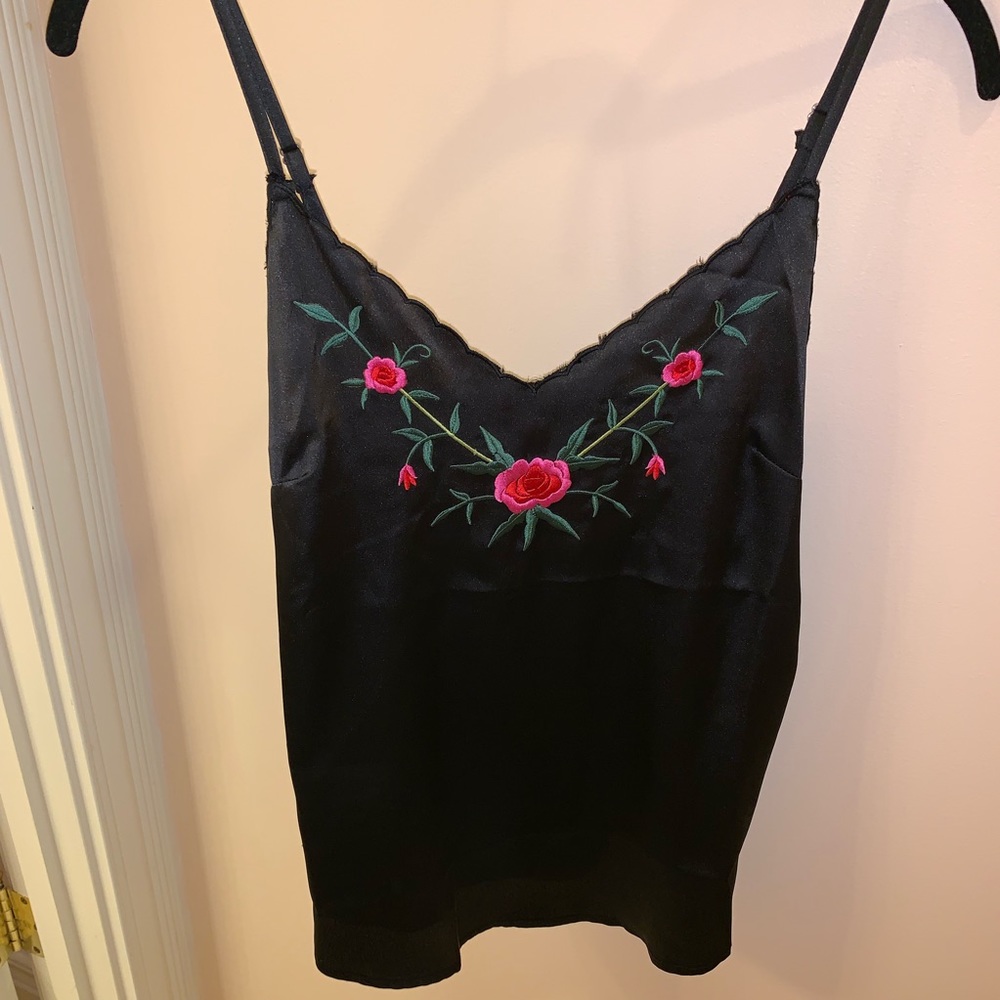 Urban outfitters black satin tank